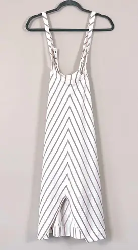 Maje Rabano Striped Suspender Midi Dress Small