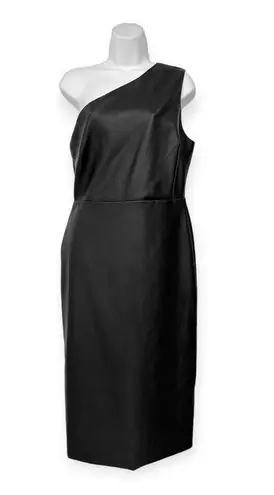 Bardot | Large | Oriella Black One-Shoulder Sleeveless Vegan Leather Midi Dress