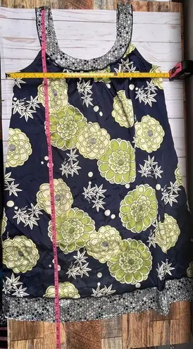 Jonathan Martin Blue & Green Floral Shift Dress