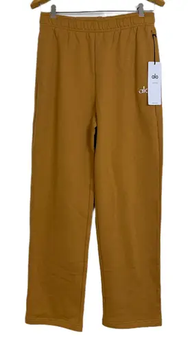 Alo Womens Accolade Sweatpants Medium Toffee Yellow Athleisure Gym Lounge NWT