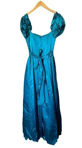 Gunne Sax 1960s Romantic Renaissance Bridal Collection Tooled Satin Dress