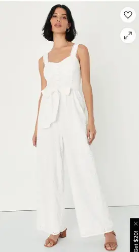 LuLus Sweetest Angel Ivory Eyelet Embroidered Tie