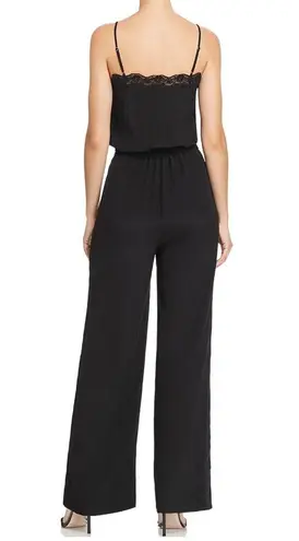Cami NYC Rosalie Lace-Trimmed Silk Wide Leg Jumpsuit in Black