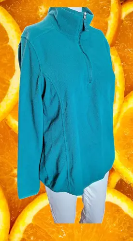 L.L. Bean Women's Turquoise Fleece Quarter Zip Pullover Sweatshirts Size M Green Size M