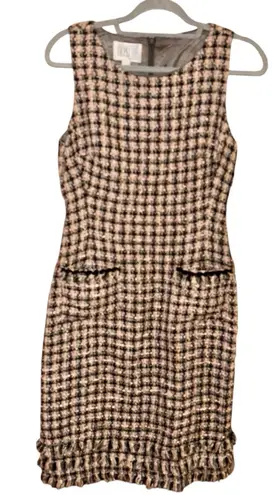 Yves cossette depeche mode vintage plaid tweed sleeveless dress pink black 4