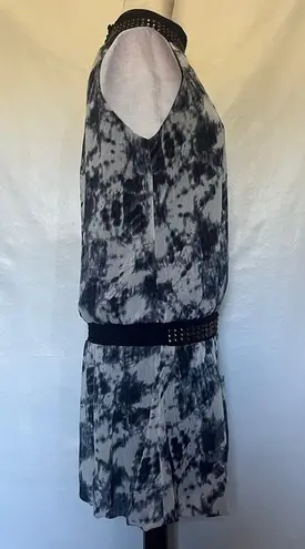 Gracia FASHION Bubble Hem Drop Waist Studded Halter Dress Sz Large Grunge Y2K