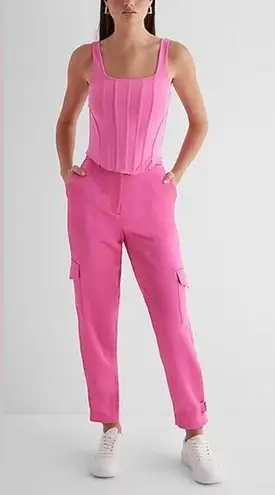 EXPRESS NWT  Super High Waisted Satin Cargo Ankle Pant Size 2L