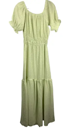 Lucca Couture Lucca size small light green daisy flower tiered maxi dress boho cute dainty