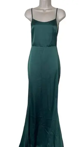 Alamour New the label Delara emerald maxi dress with train sz S