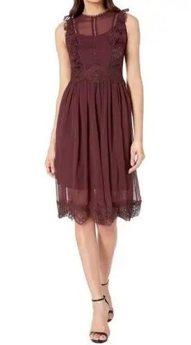 Ted Baker  Deep Purple Porrla Frill Lace Midi Dress