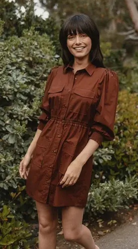 The Normal brand Avery Utility Dress in Espresso XL Brown