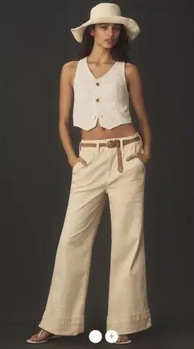 Pilcro Anthropologie Slouchy Full-Length Paint Splatter Trousers