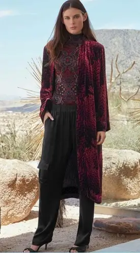 Johnny Was beautiful velvet duster NWT