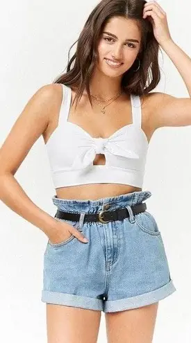 Forever 21 Tie Front Crop Top