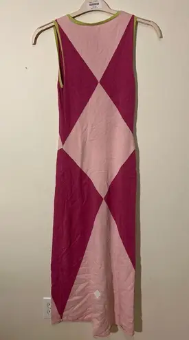 RTR Victor Glemaud Sz S Pink Harlequin Colorblock Sleeveless sweater Maxi Dress