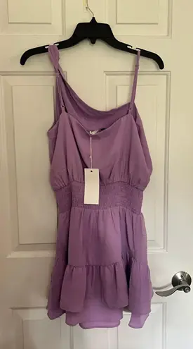 Lush Clothing Purple One Shoulder Dress