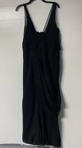 Vera Wang White Dress Plus 18 Black Chiffon Wedding Bridesmaid Formal Gown Sheer