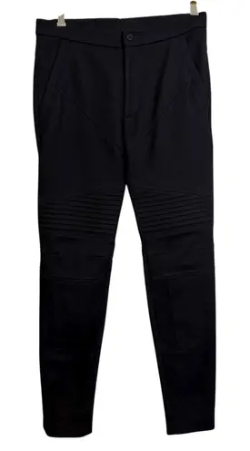 Givenchy Trouser Pants Womens 44 Black Wool Cashmere Moto Taper Ankle Zip Italy