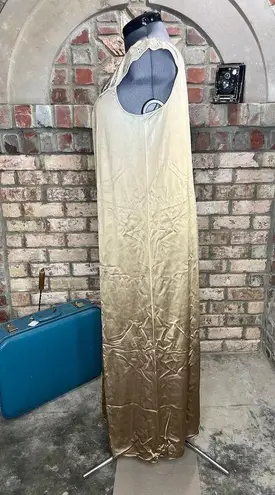 nightgown tan scalloped collar Size M
