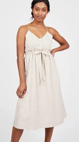 Line and Dot Ryline Paperbag Waist Striped Midi Dress