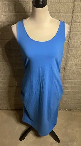 Isabel Maternity Blue Sleeveless Cinched Side Scoop Neck Tank Dress Size Large