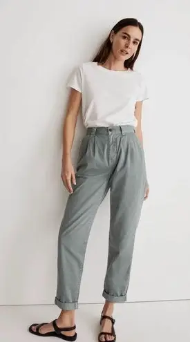 Madewell  Garment-Dyed Tapered Chino Pants Olive Green High Waisted Size 27