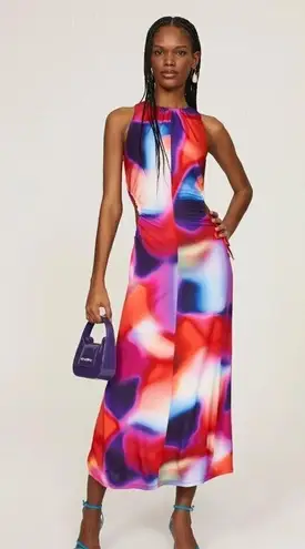 Rebecca Vallance Del Prado Midi Dress in Multicolor 4 Womens Cut out Cocktail Red