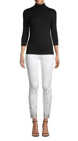 L'Agence NWT L’Agence Tilly Cropped Rhinestone Skinny Jeans in Blanc