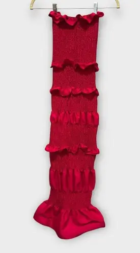 ORIRE Nama Smocked Ruffle Strapless Maxi Dress Size US/2 Pink