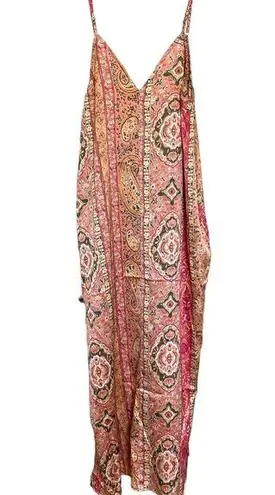 By Together Henly  Pink Paisley Bohemian Sleeveless Maxi Slip Dress Size Small