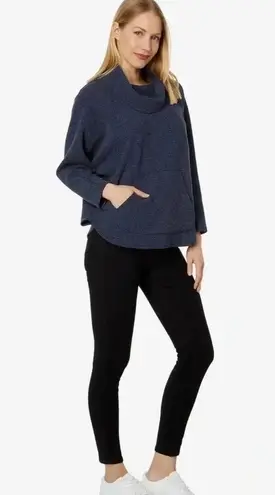 Lilla P Textured Waffle Oversized Easy Turtleneck Gray