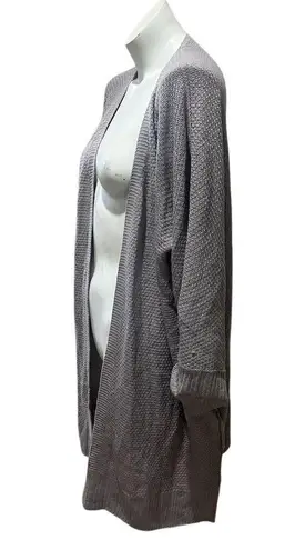 Cupshe  Women's Gray Ribbed Knit Open Cardigan Sweater Size Large Standard - Image 5