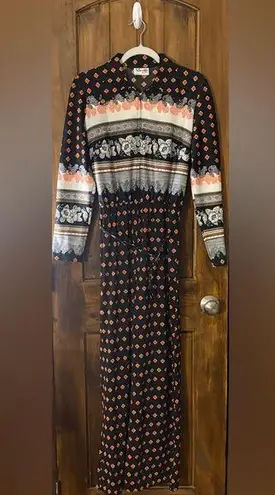 Versona Verona Knits Multicolored Casual Long Sleeve Bishop Romper