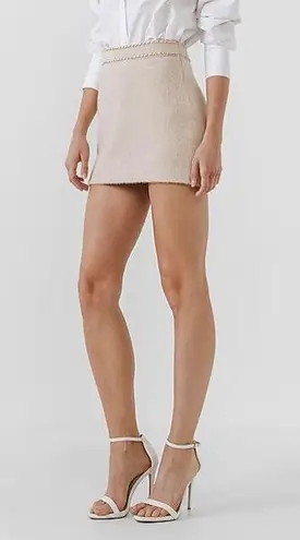 Endless Rose Chain-Trimmed High Waisted Mini Skirt