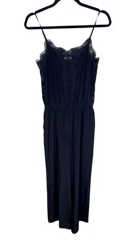 Cami NYC Rosalie Lace-Trimmed Silk Wide Leg Jumpsuit in Black