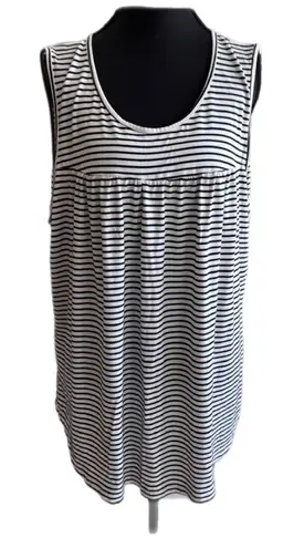 Women’s Plus Size 2X Striped Top Black White Relaxed Oversized Casual Layering