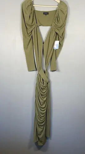 Majorelle Revolve Darla Midi Dress Women's Size S Olive Green Cut Out Party NWT