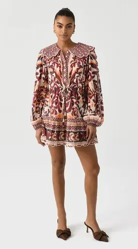 Farm Rio Long Sleeve Button Front Minidress, Small, $260
