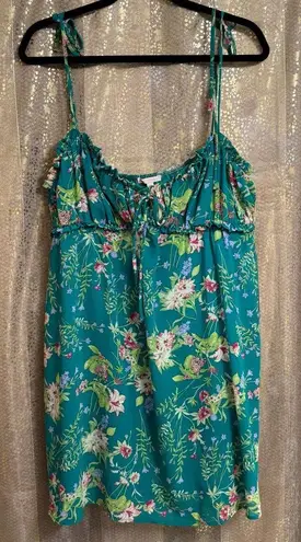 City Studio Teal Green Floral Printed Juniors Babydoll Mini Dress XXL NWT Size undefined