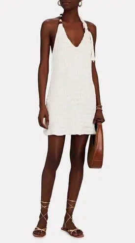 Intermix NWT Savannah Morrow x Woodie Dress White Halter Mini Beaded Backless