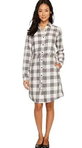Royal Robbins Jackson Windowpane Plaid Long Sleeve Dress SZ XS Granola Girl
