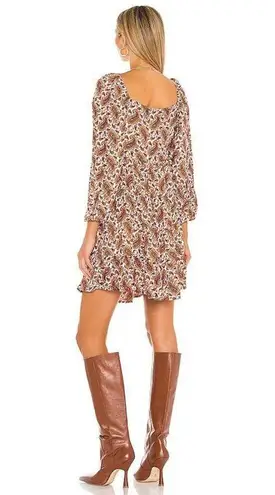 Faithfull the Brand Faithful The Brand Naline Mini Dress in Burgundy Sable Paisley- size 6