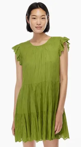 ARITZIA WILFRED Tiered Babydoll Dress Green Size L