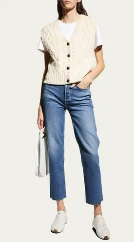 RE/DONE High-Rise Stovepipe Jeans with Raw-Edge Hem Sz 28