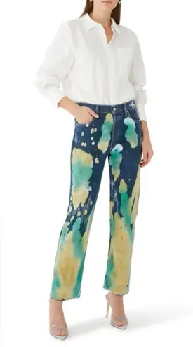 MOTHER NWT | The Thrasher Flood Jeans in Lava Lamp | 24 Blue thumbnail 4