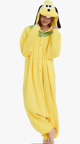 Pluto dog adult cosplay Halloween costume pajamas onesies Yellow Size M