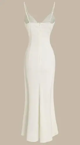 Rihoas Apricot Bodycon Tassel Slip Maxi Dress Size M