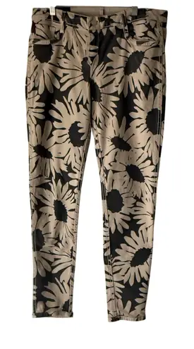 Bleulab Reversible Skinny Jeans Floral Beige Black Print Size 28 Y2K Statement - Image 1