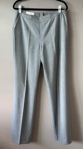 Escada Women’s Light Grey Wool Side ZipTrousers Size 42 Gray