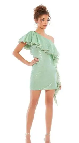 Mac Duggal One Shoulder Ruffle Dress